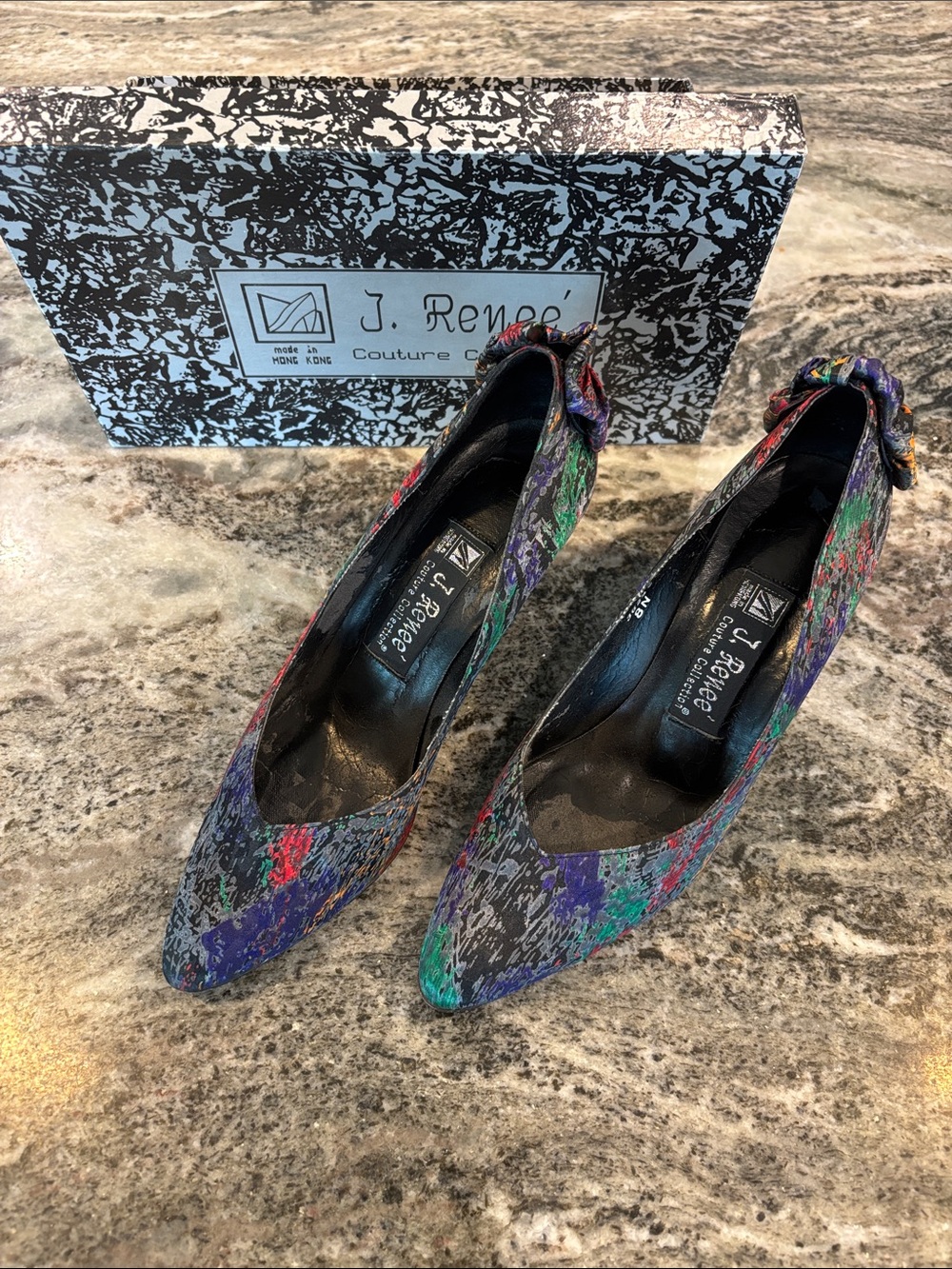 J.Renee Multicolor Textured Pointed Toe Heels